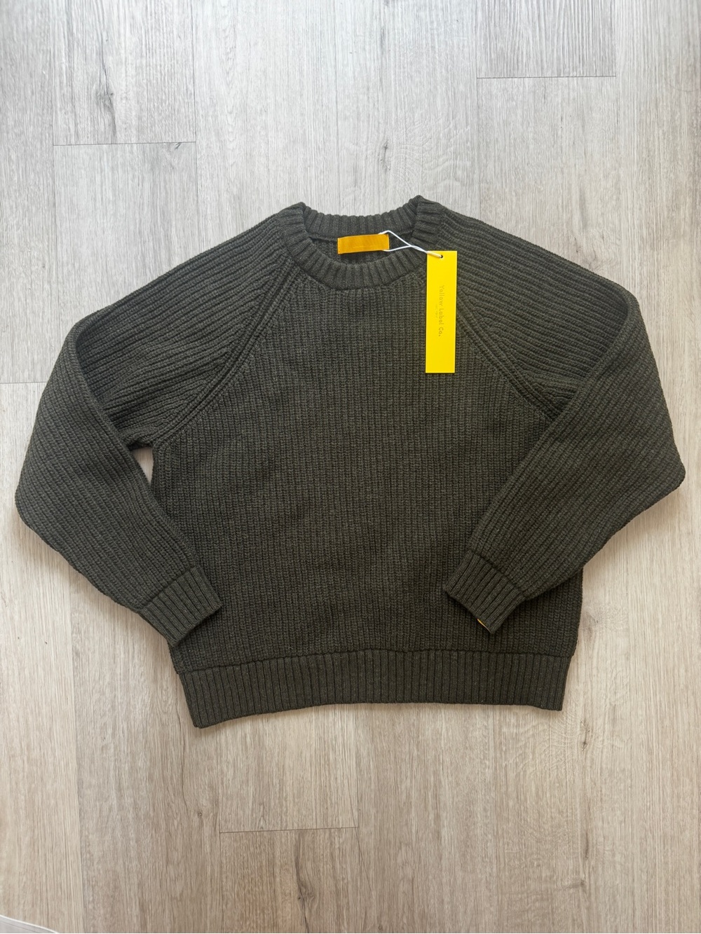 Ribbed Crewneck Sweater in Olive | Yellow Label Co | Sm